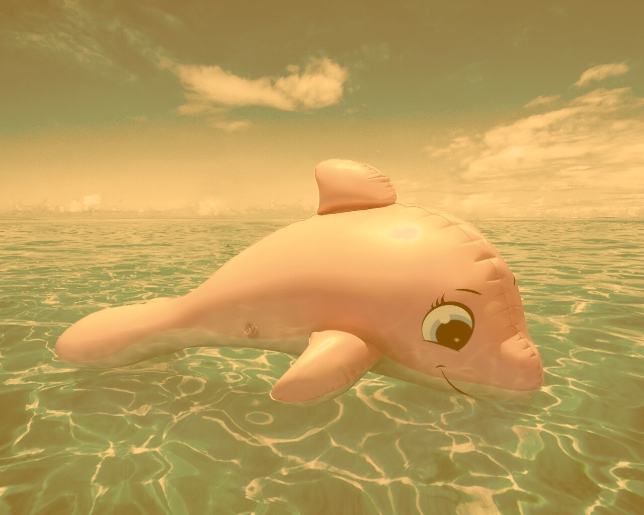 Надувной розовый дельфин обои