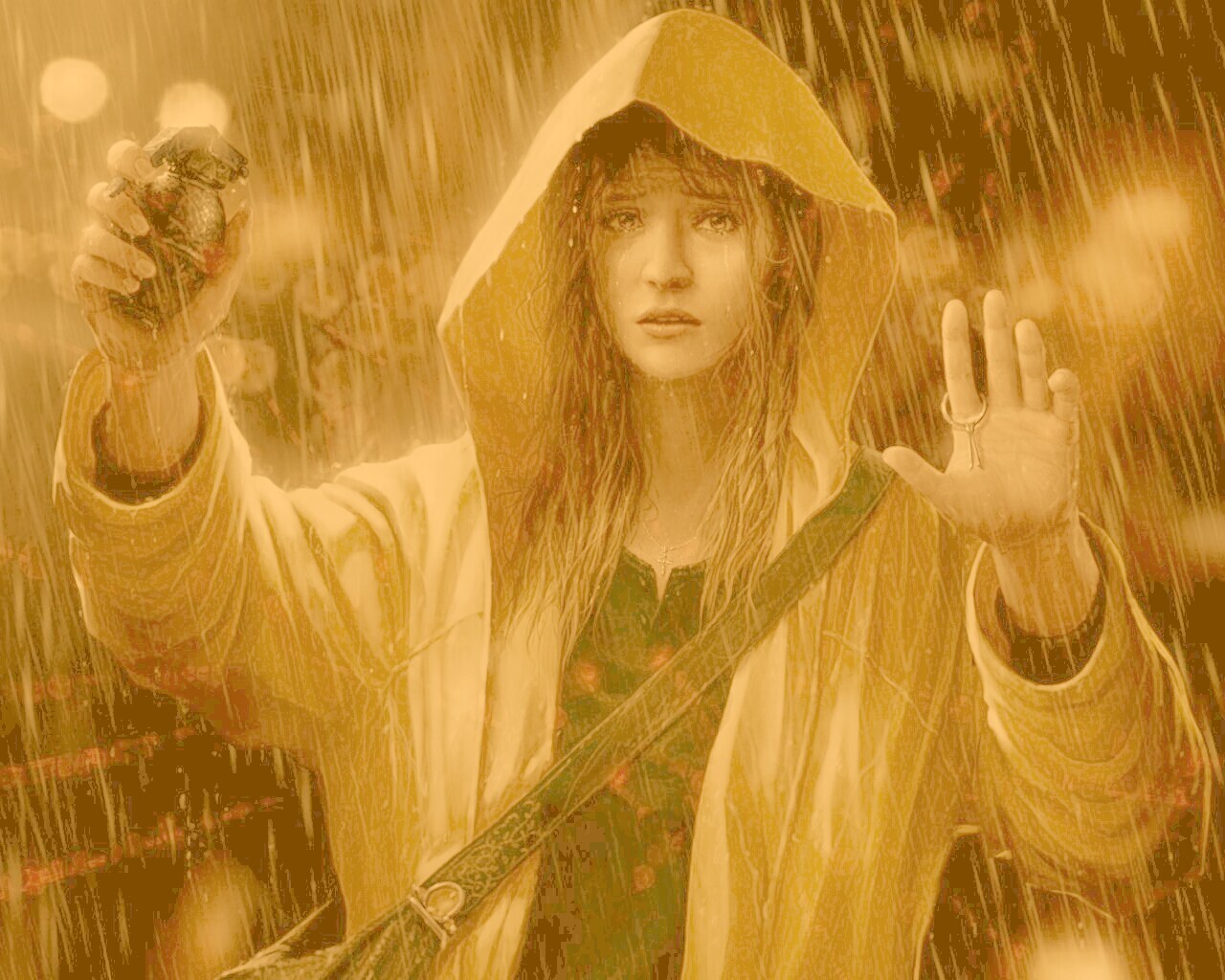 Девушка с гранатой обои