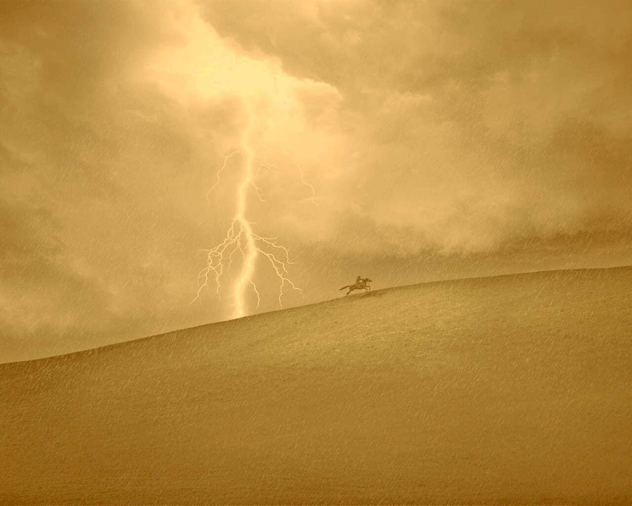 Всадник в буре обои