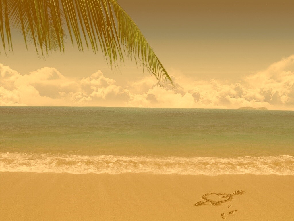 Любовь на океанском берегу обои