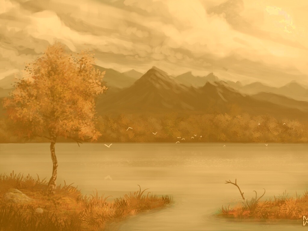 Осень в предгорье обои