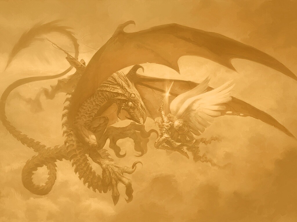 Ангел против дракона обои