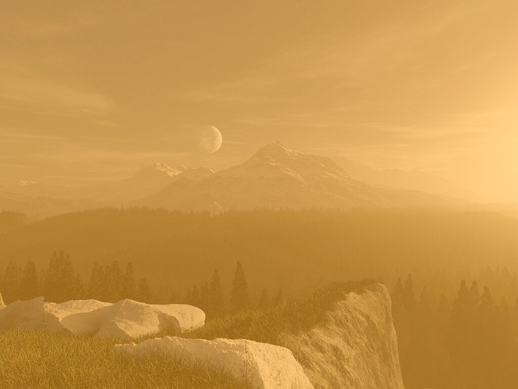 Луна над горами обои