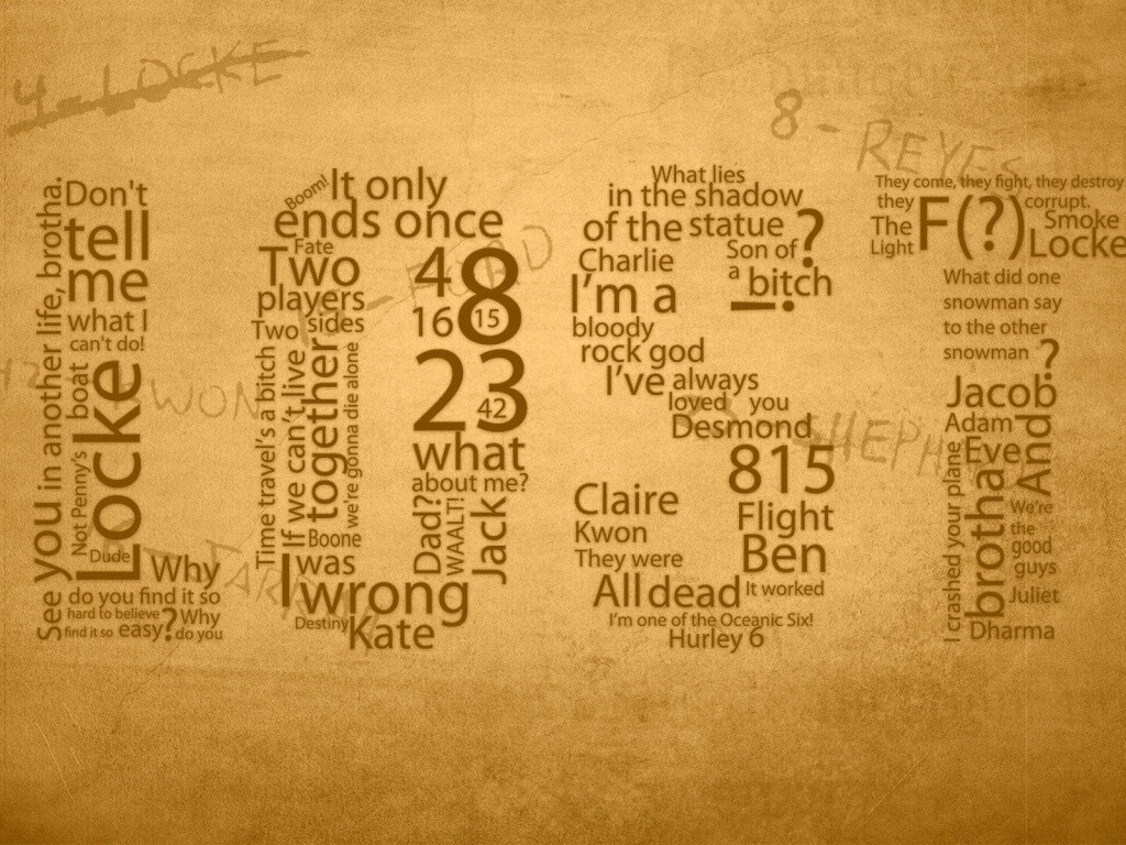 Коллаж LOST из надписей обои