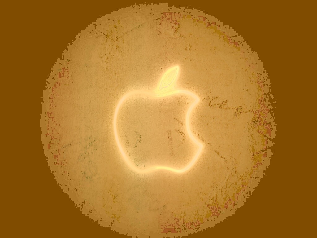 Неоновое лого Эпл обои