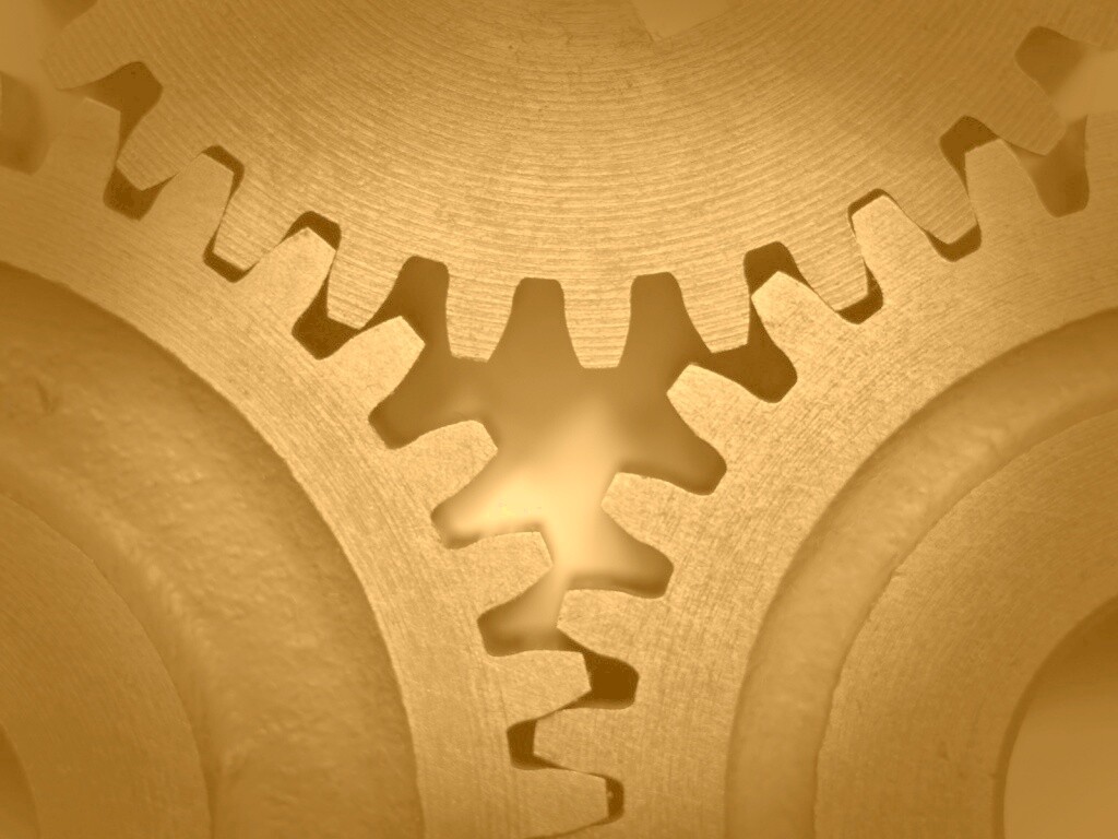 Три сцепленных шестерни обои