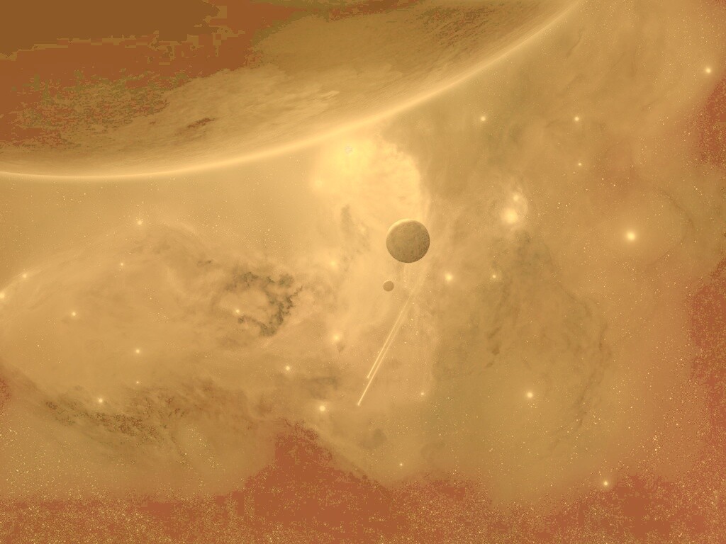 Комета пролетает мимо планеты обои