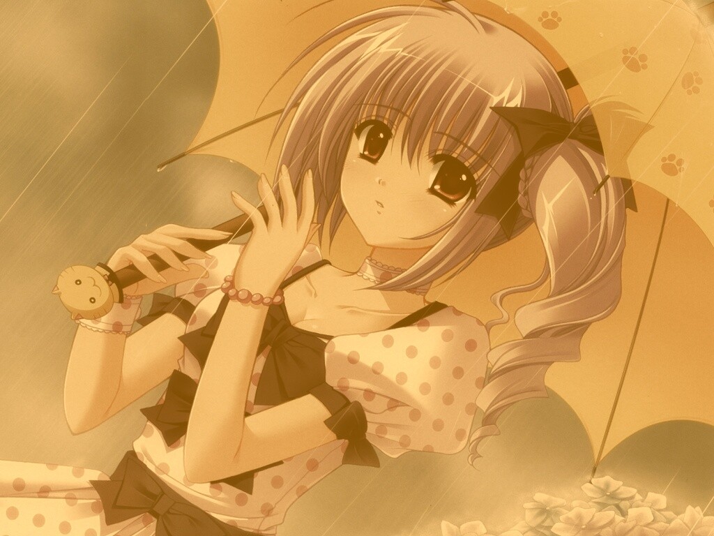 Девочка с зонтиком обои