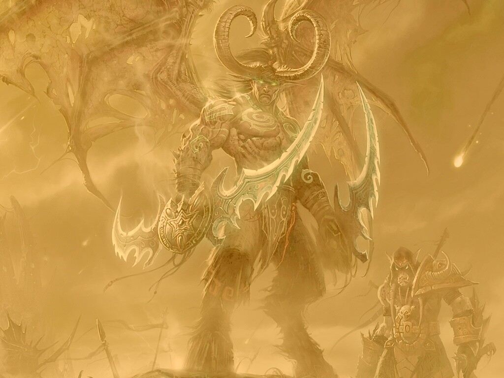 Иллидан с клинками обои