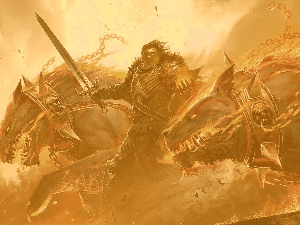 Темный рыцарь и гончие смерти обои