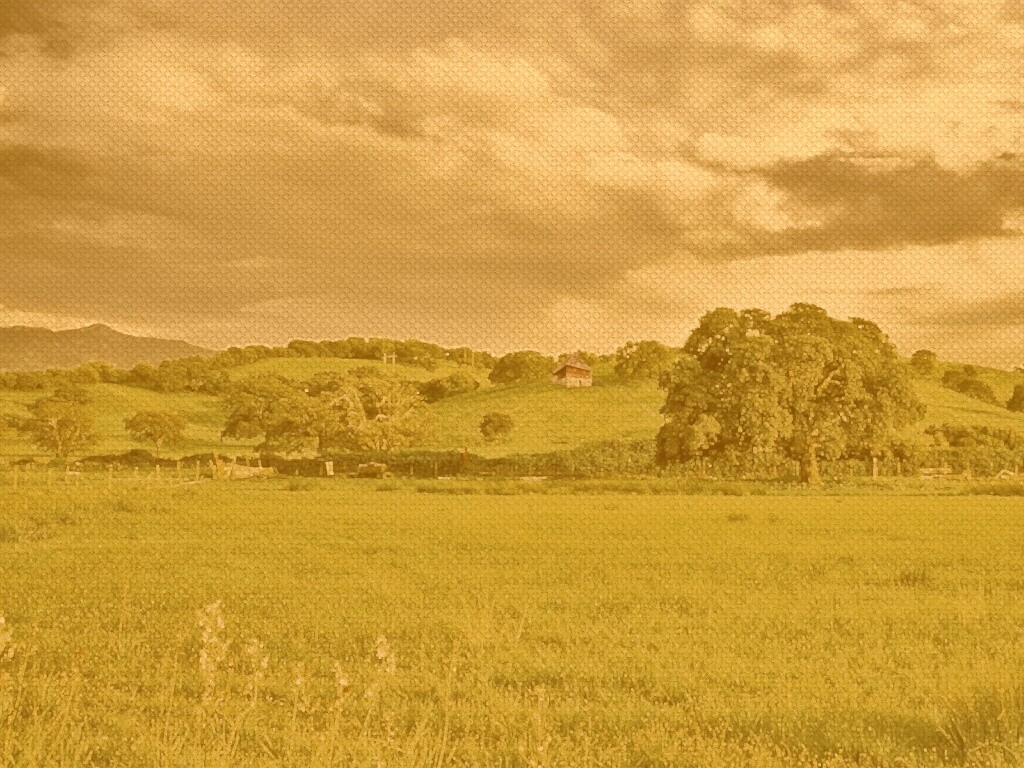 Домик на холмах обои