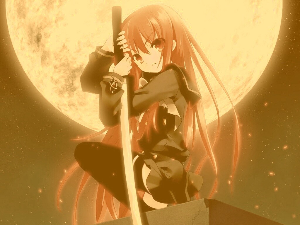 Девочка с катаной обои