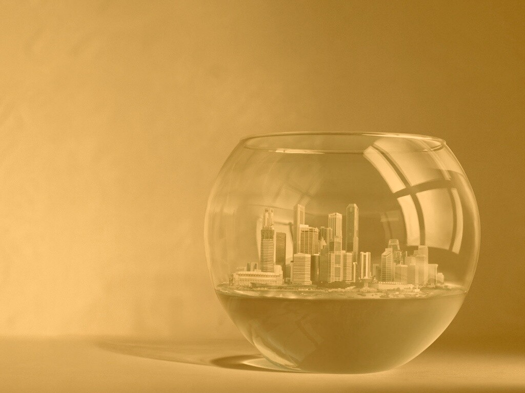 Город в аквариуме обои