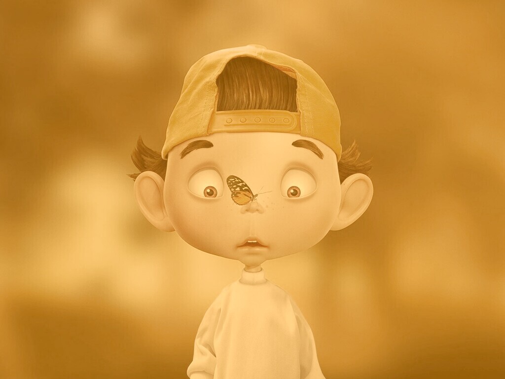 Бабочка на носу обои