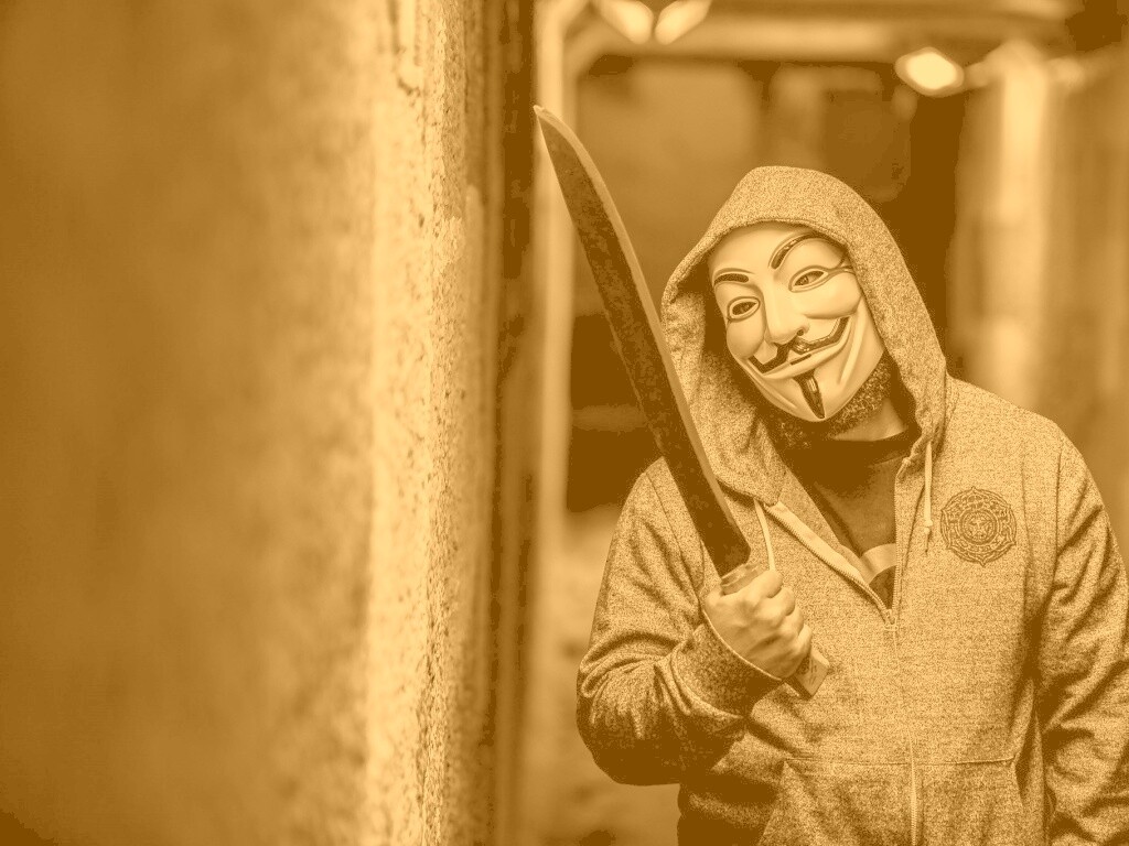 Человек в маске анонимуса обои