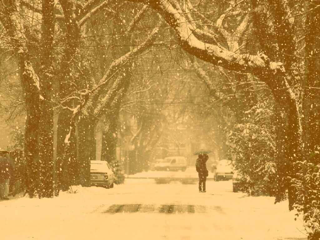 Зимняя улица обои