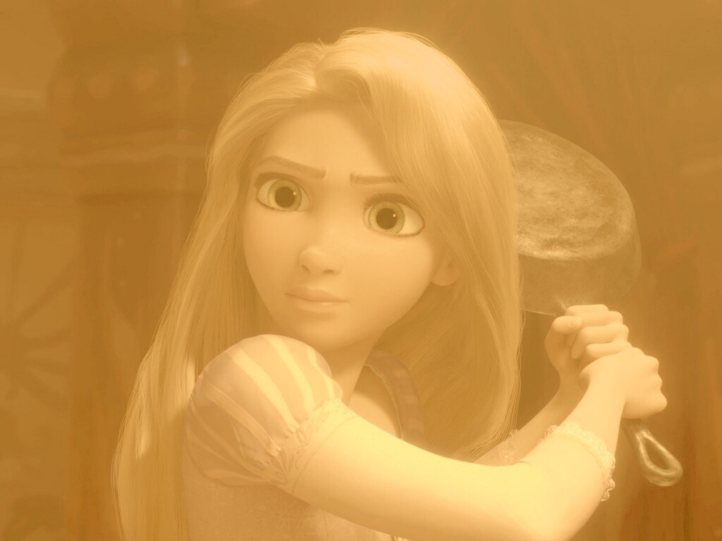 Рапунцель с сковородкой обои