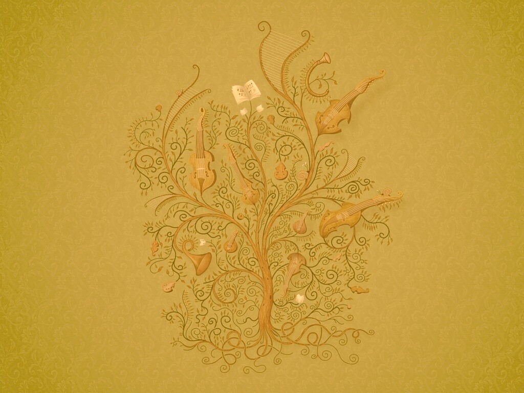 Музыкальное дерево обои