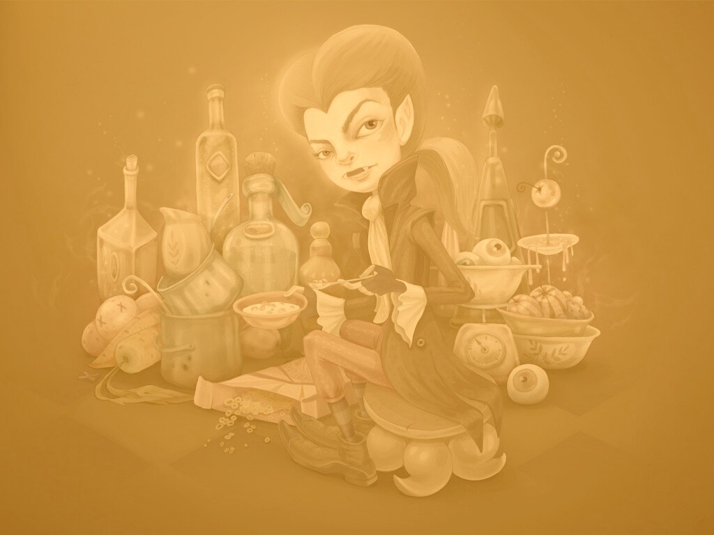 Вампир на кухне обои