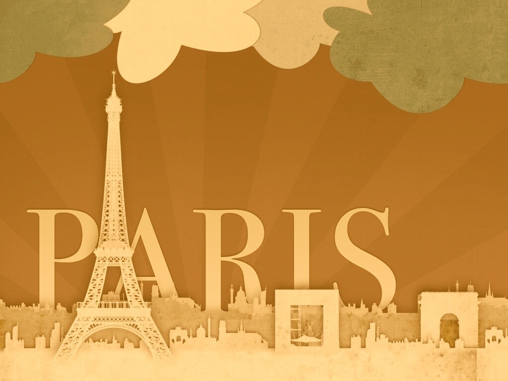 Париж в стиле декупажа обои