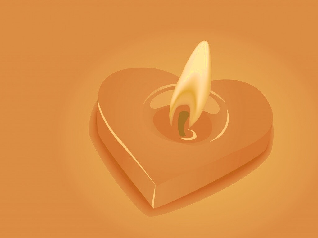 Свеча для Дня всех влюбленных обои