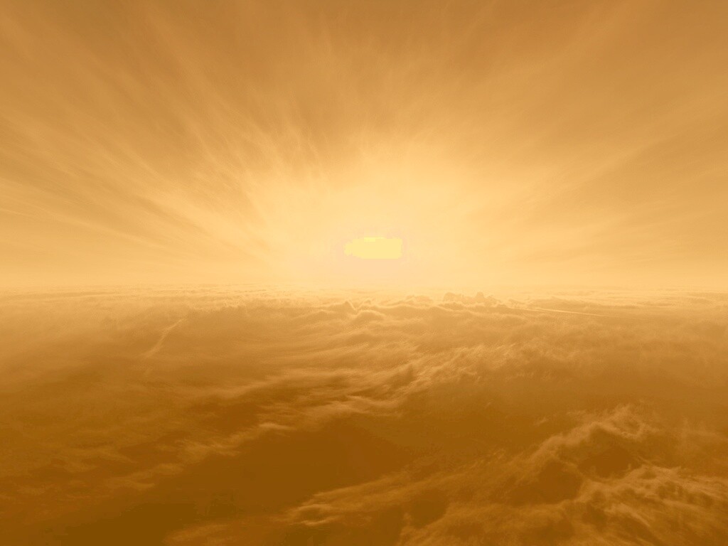 Закат над облаками обои