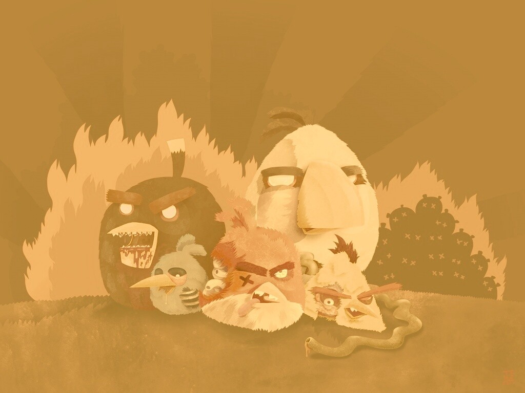 Angry Zombie Birds обои