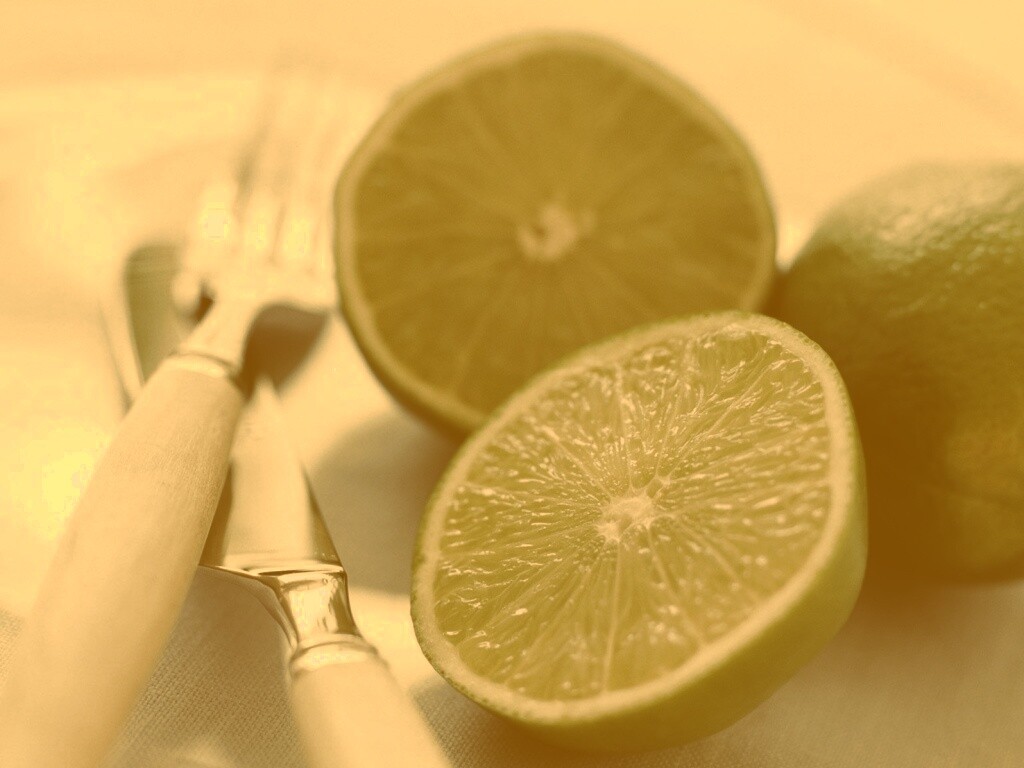 Нож, вилка и лайм обои