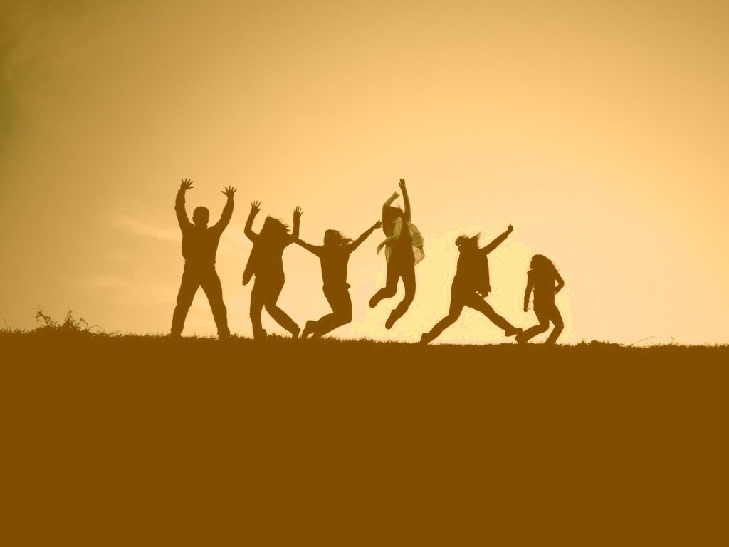 Силуэты людей обои