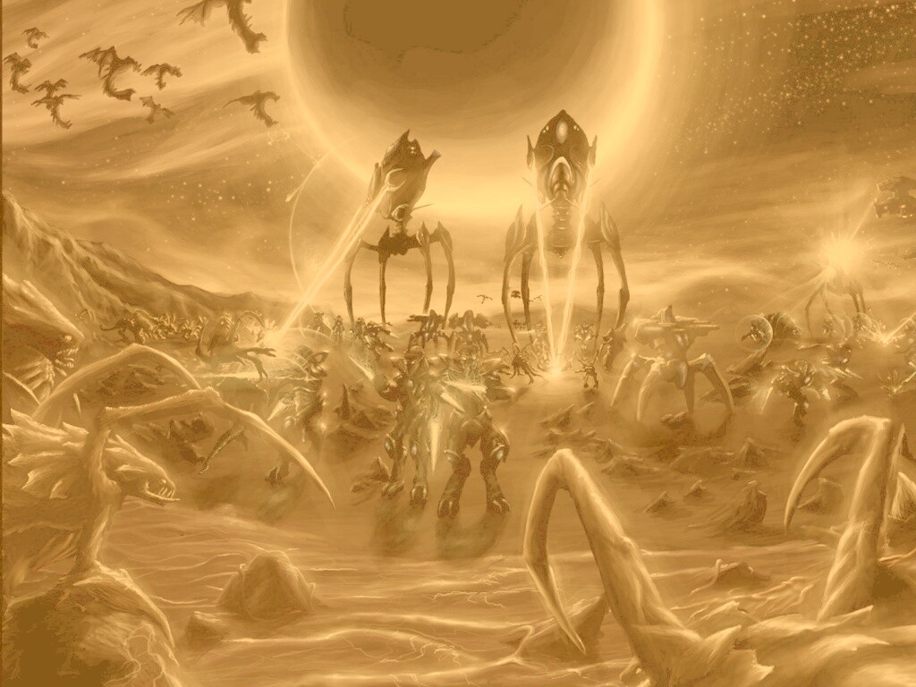 Протосы против зергов обои