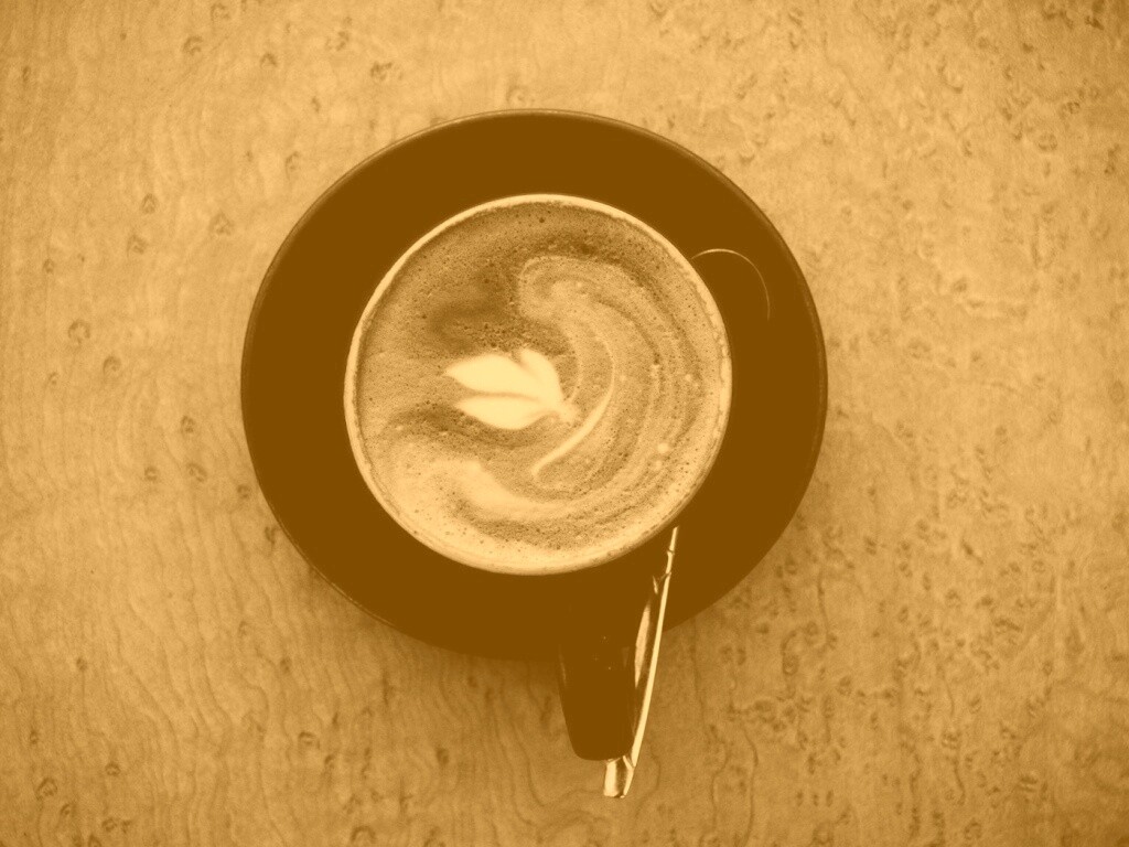 Монохромный утренний кофе обои