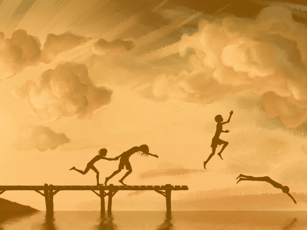 Прыжки с причала обои