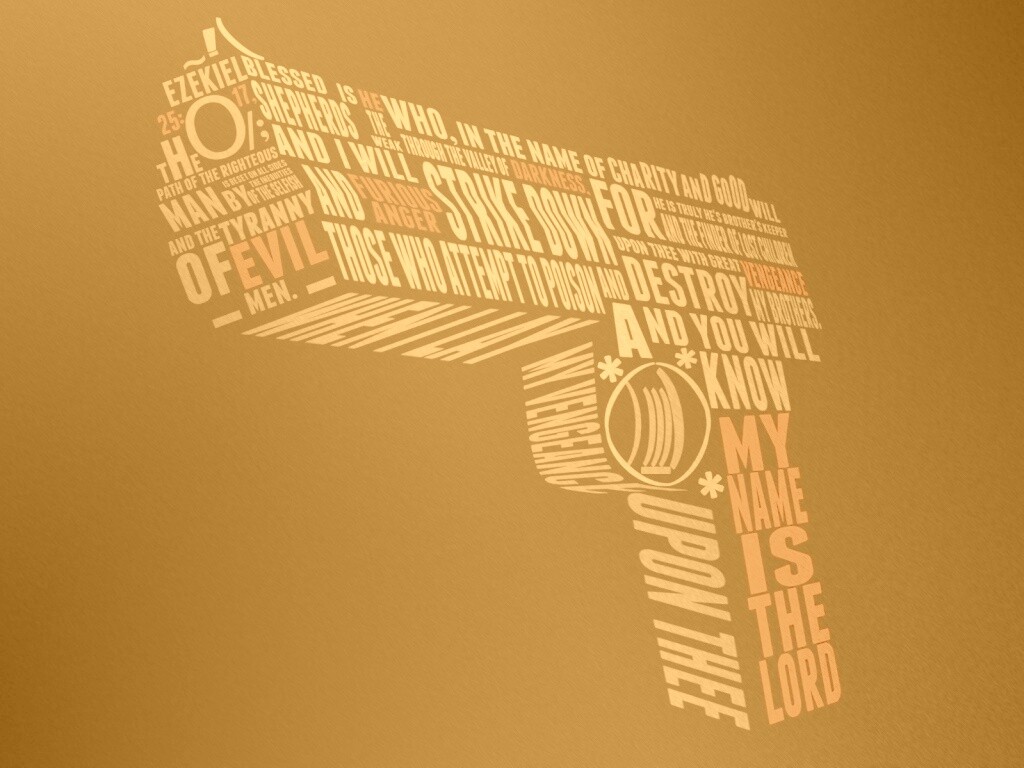 Пистолет из слов обои