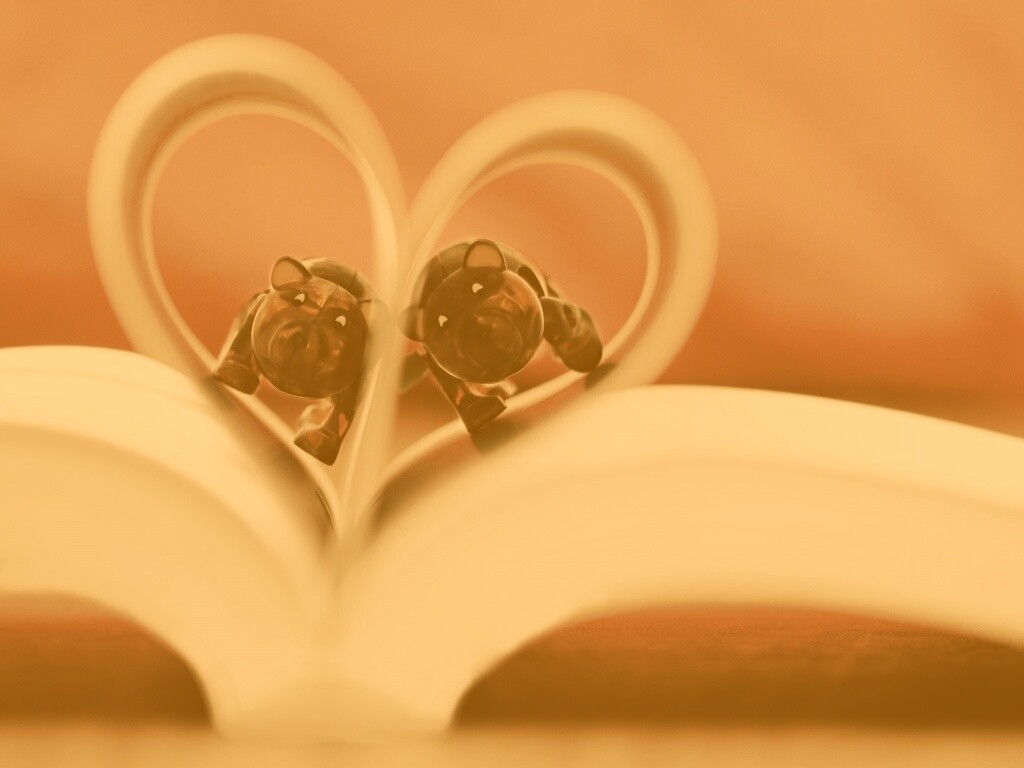 Фигурки мишек в книге обои