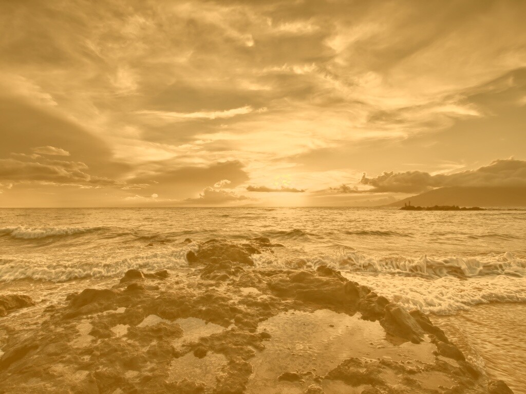 Закат на море обои