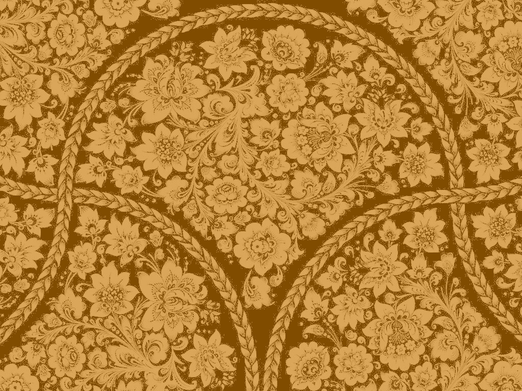 Черный цветастый узор под хохлому обои