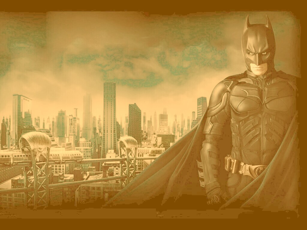 Бэтман над Готамом обои