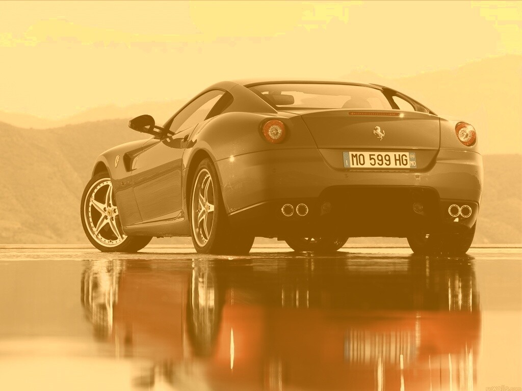 Ferrari в отражении обои