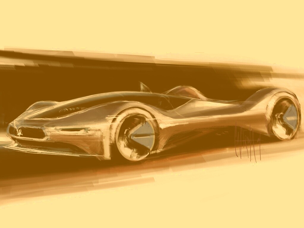 Эскиз Мазерати Birdcage обои