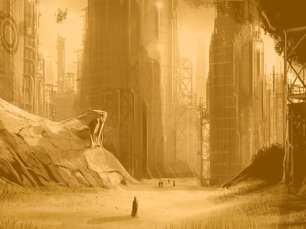 Технократический город обои