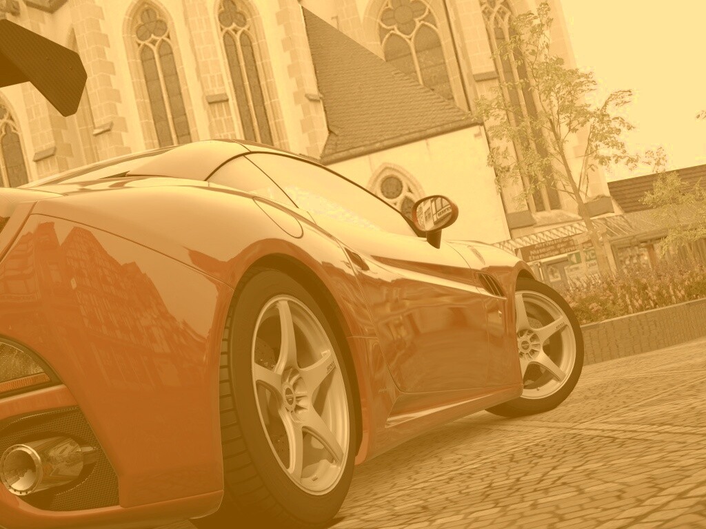 Ferrari на мостовой обои