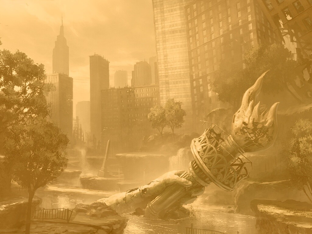 Руины статуи свободы обои