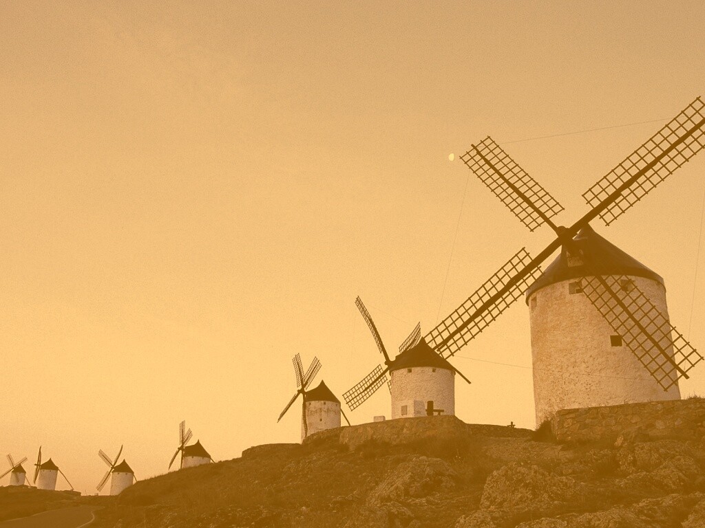 Пейзаж из ветряных мельниц обои