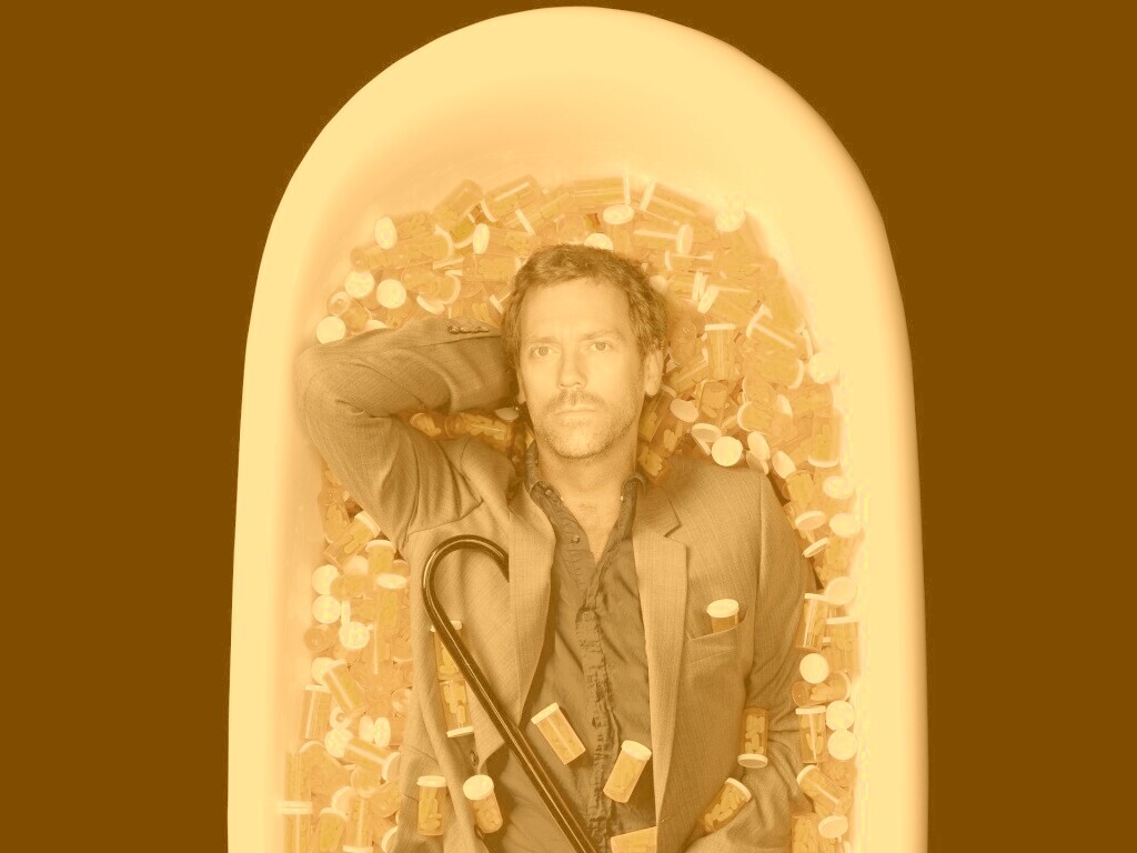 Хаус в ванне с викодином обои