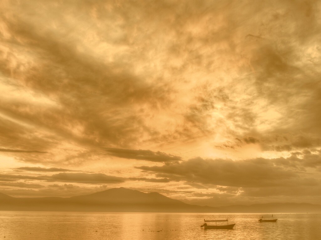 Мексика: лодки на озере обои