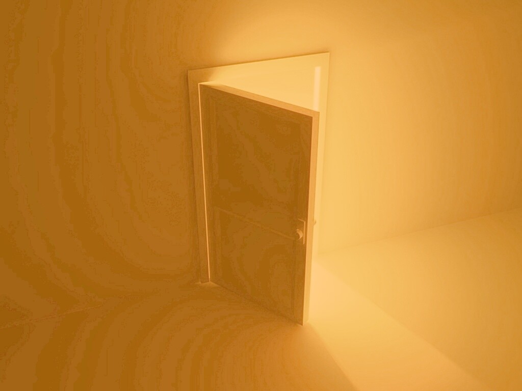 Свет из-за открытой двери обои
