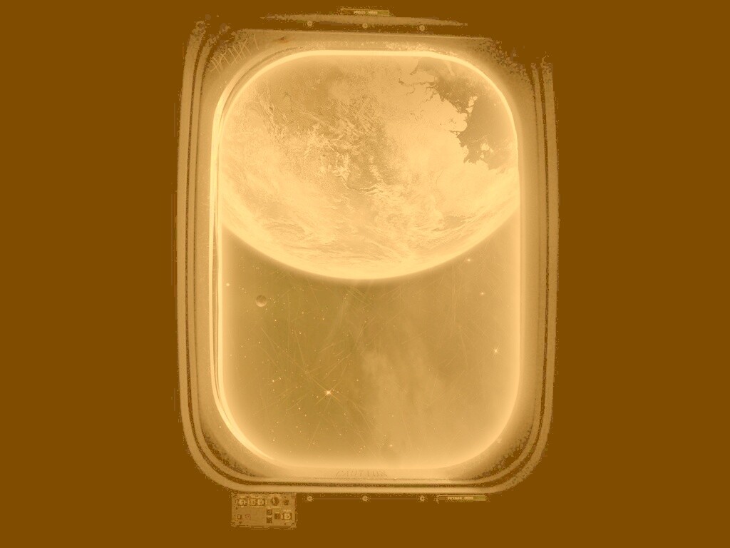 Вид на Землю из иллюминатора космической станции обои