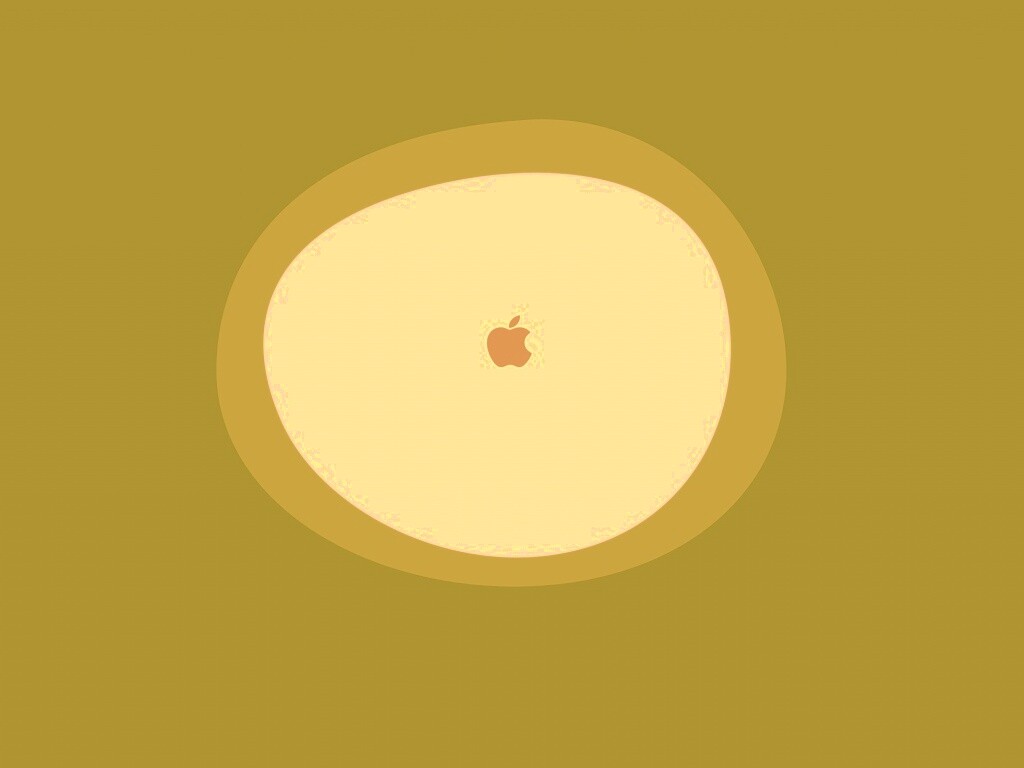 Apple в белом круге обои