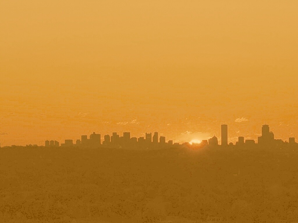 Бостонский закат обои