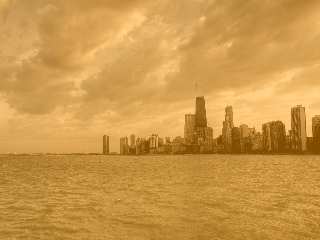 Вид на Чикаго обои